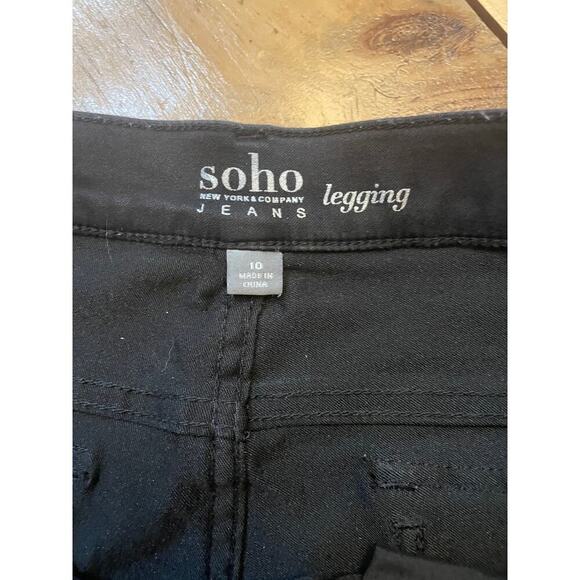 Soho New York Company Black Moto Style Jeans. Zippers. Pockets. Size 10 - Picture 3 of 8